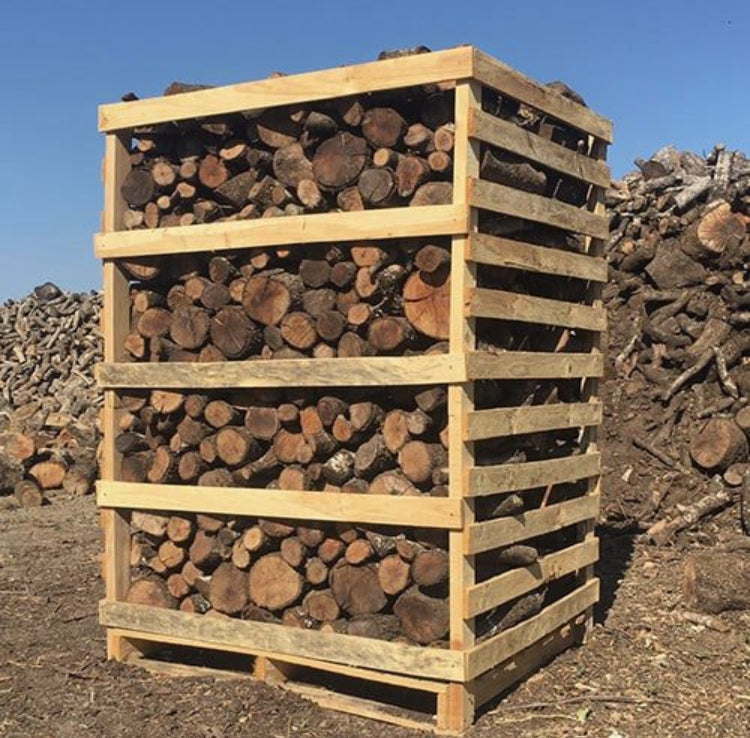 Leña seca de encina – Corte 50 cm – Palet 2,5 estéreos – Secado H1G1