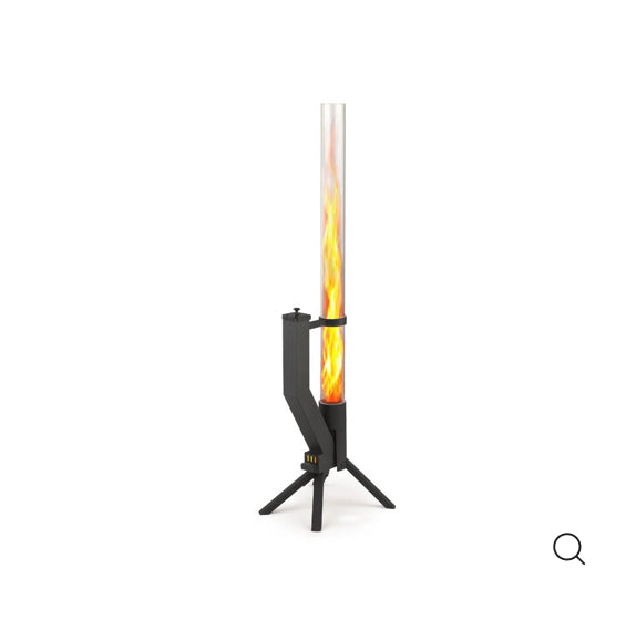 Gardenflare – Antorcha exterior de pellets con tubo de fuego decorativo, acero inoxidable negro