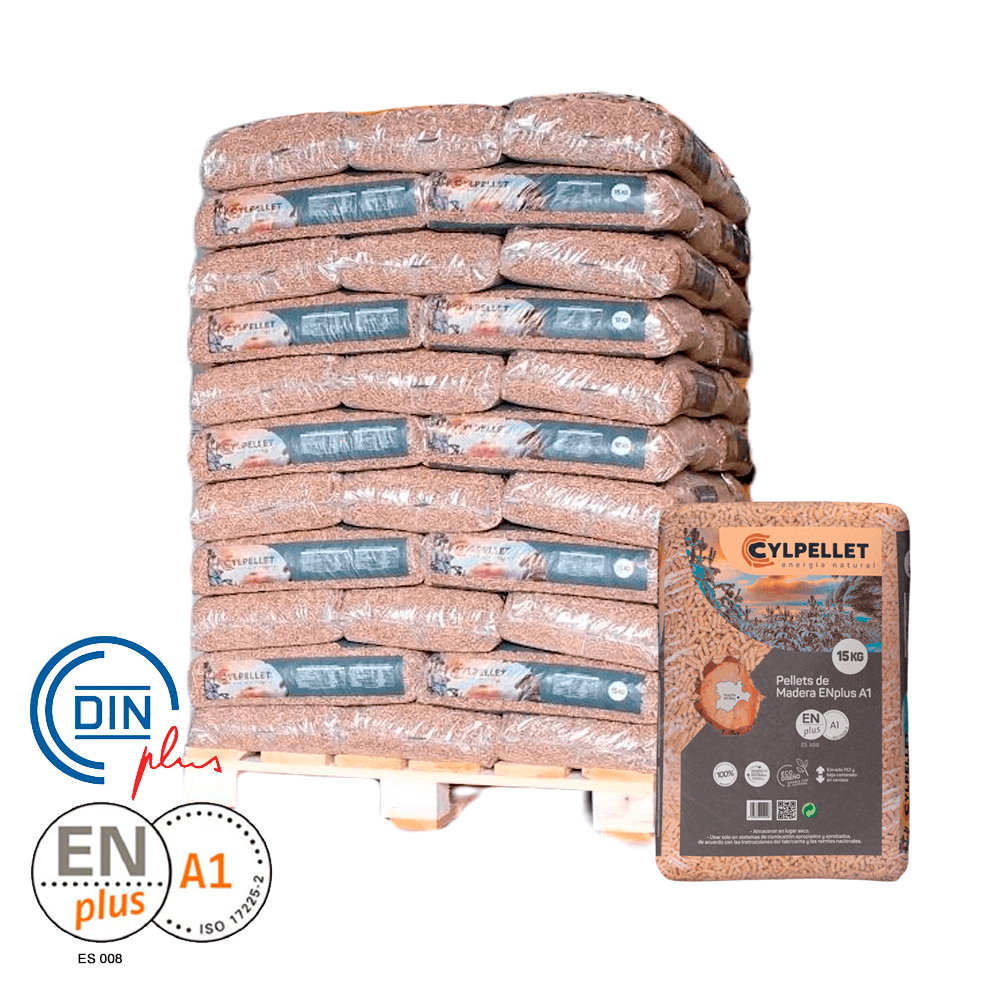 Pellets CYL ENplus A1 – Palet 50 sacos de 15 kg (750 kg)